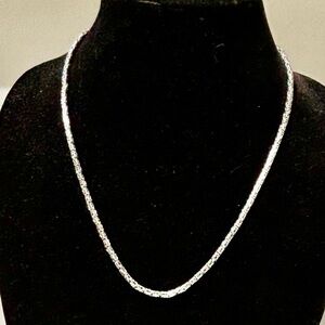 Vintage Elegant Sterling Silver Byzantine Chain Necklace